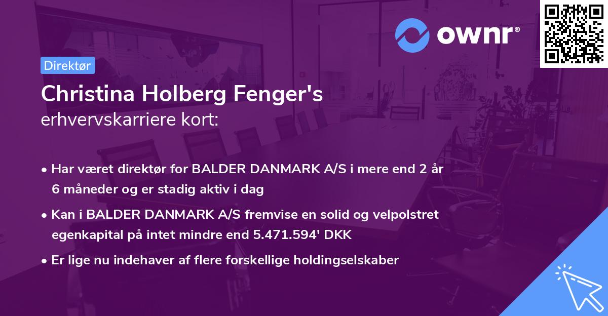 Christina Holberg Fenger's erhvervskarriere kort