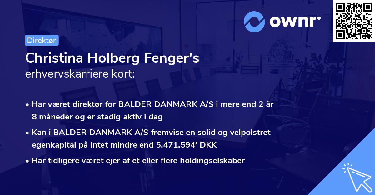 Christina Holberg Fenger's erhvervskarriere kort