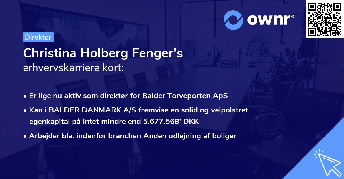 Christina Holberg Fenger's erhvervskarriere kort