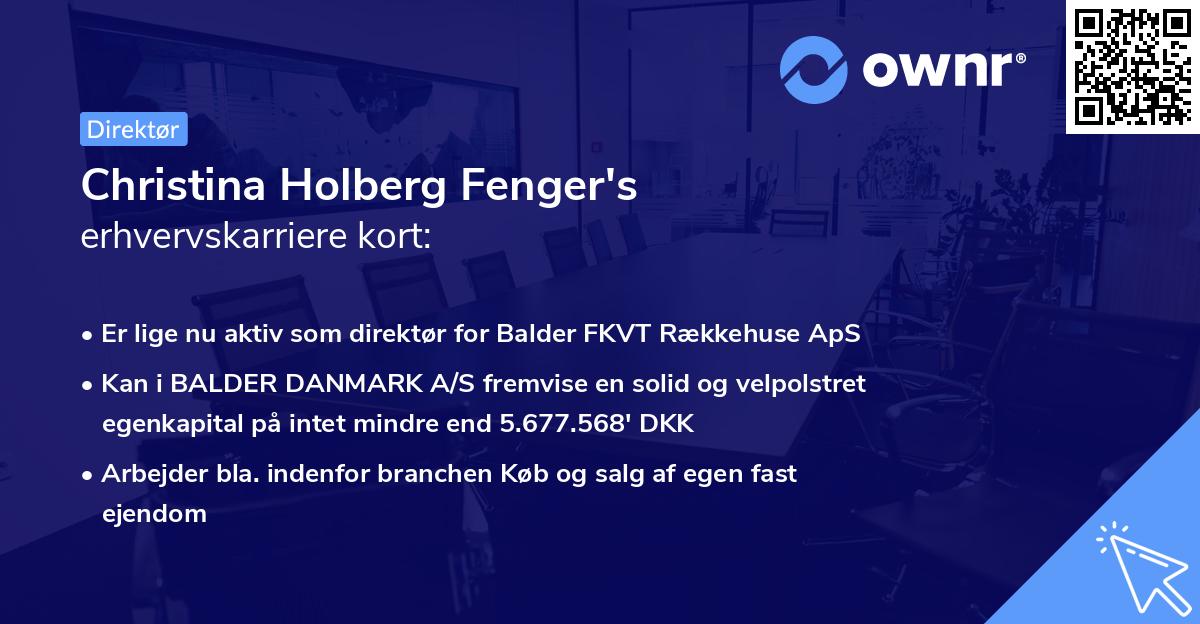 Christina Holberg Fenger's erhvervskarriere kort