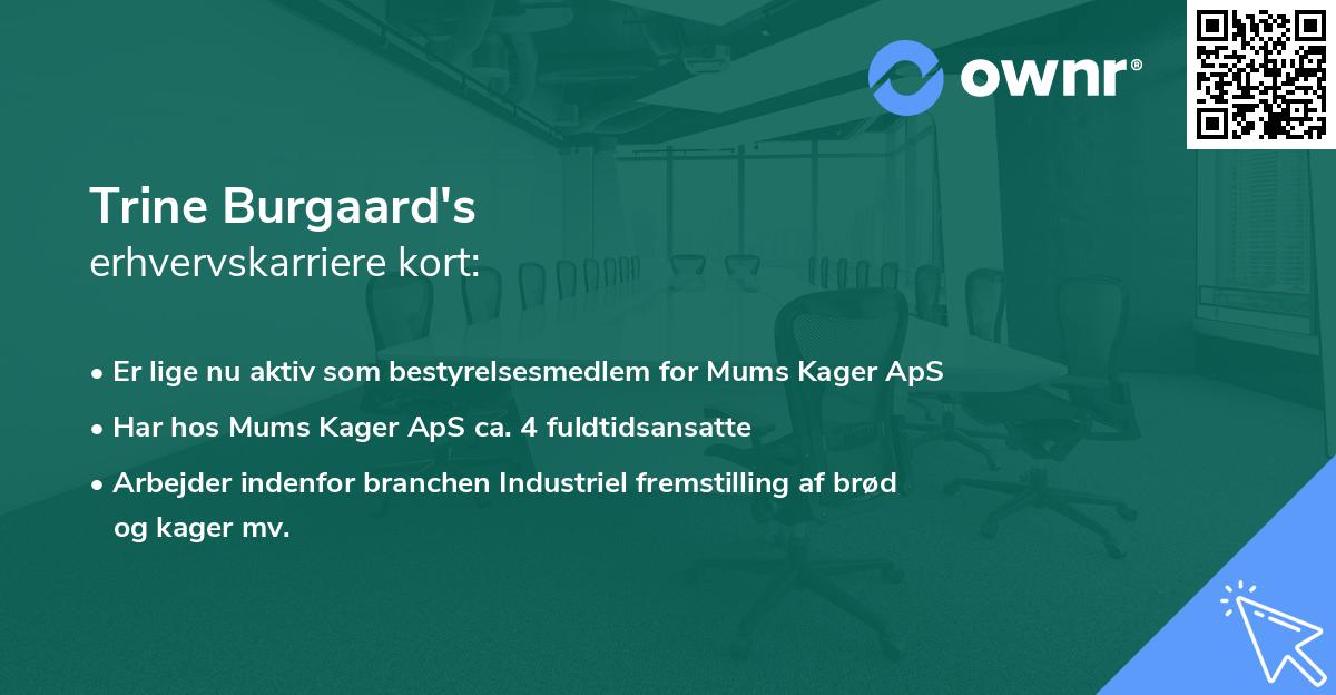 Trine Burgaard's erhvervskarriere kort