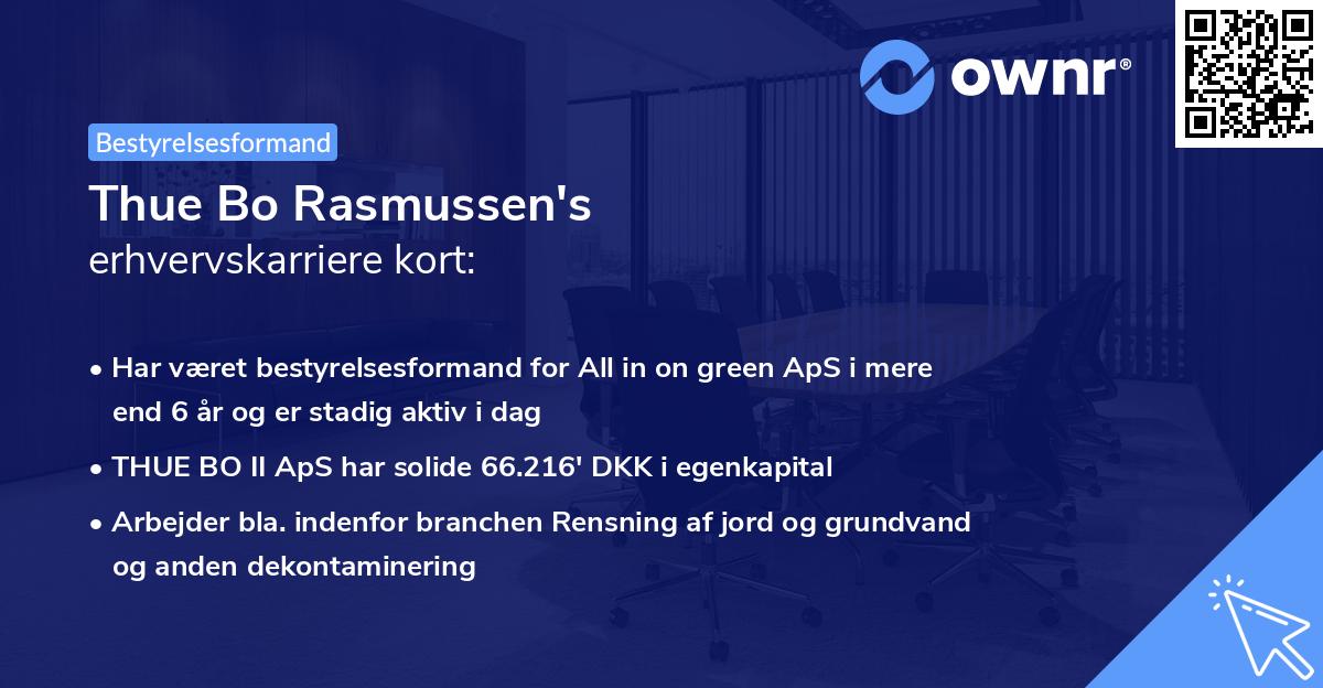 Thue Bo Rasmussen's erhvervskarriere kort