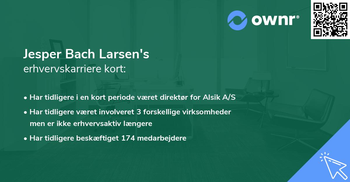 Jesper Bach Larsen's erhvervskarriere kort