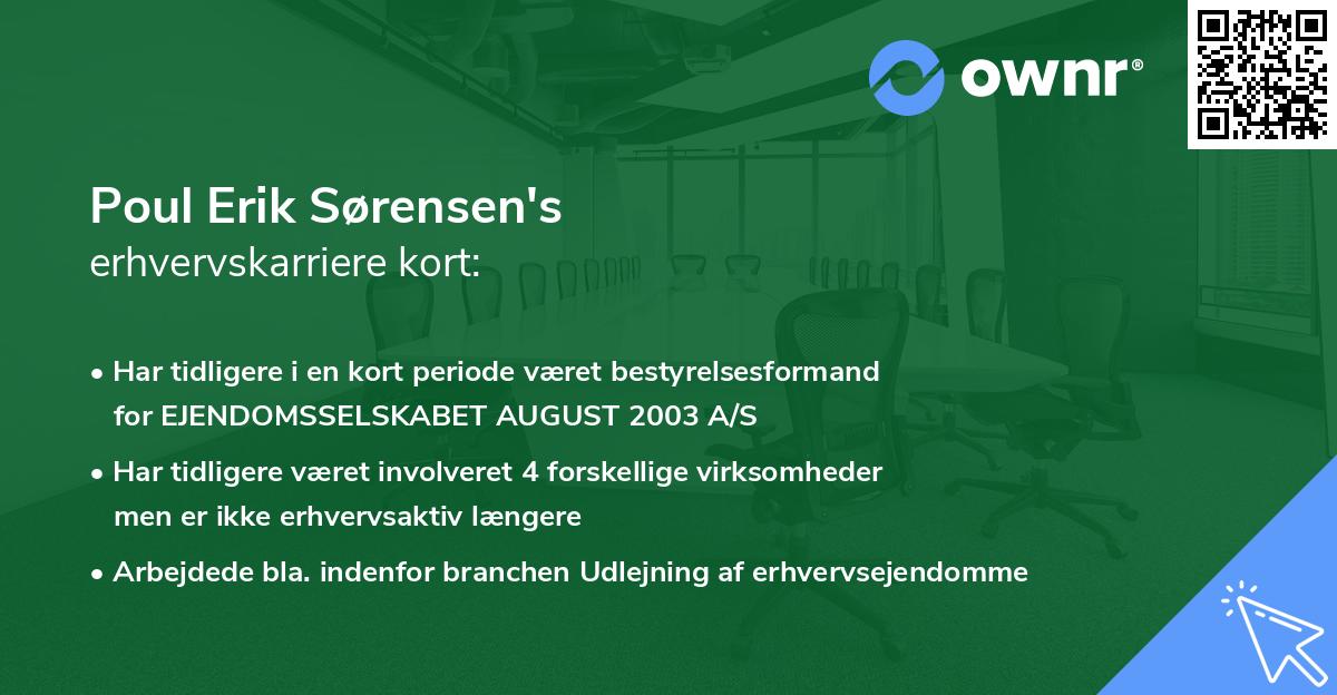 Poul Erik Sørensen's erhvervskarriere kort