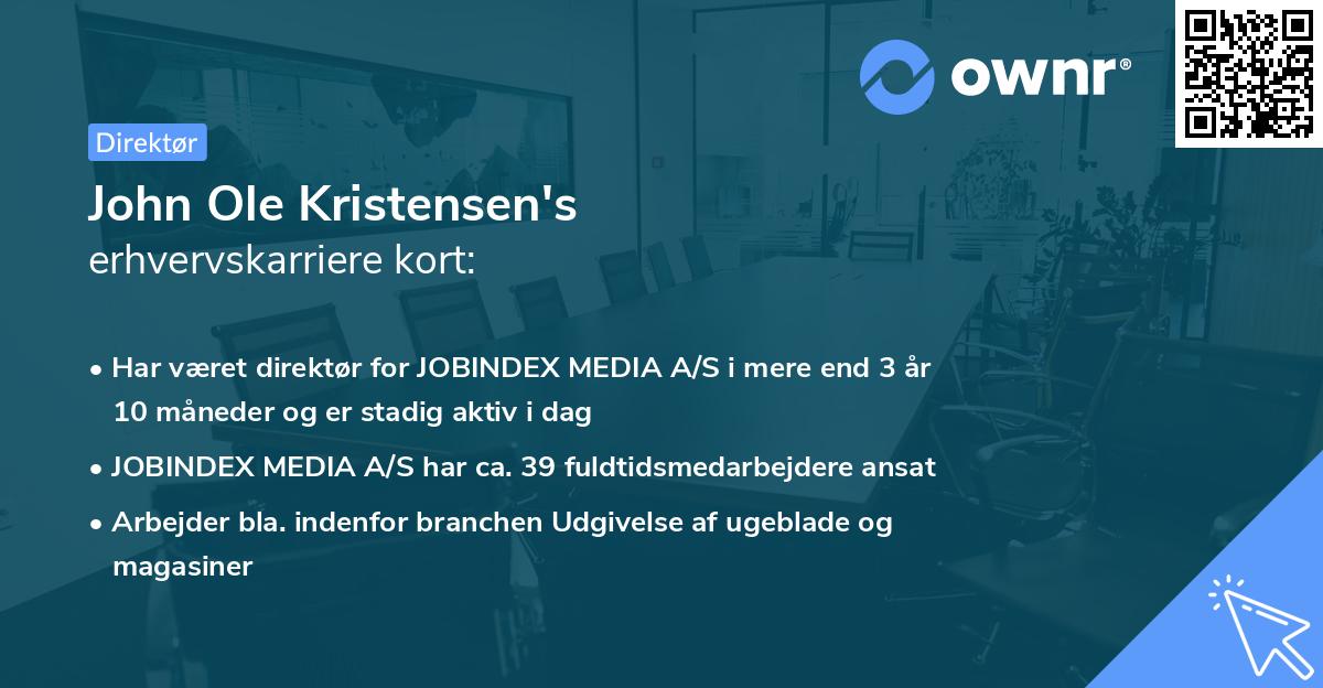 John Ole Kristensen's erhvervskarriere kort