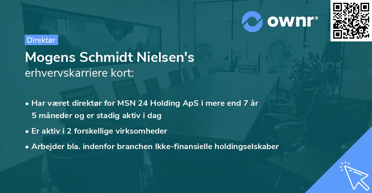 Mogens Schmidt Nielsen's erhvervskarriere kort