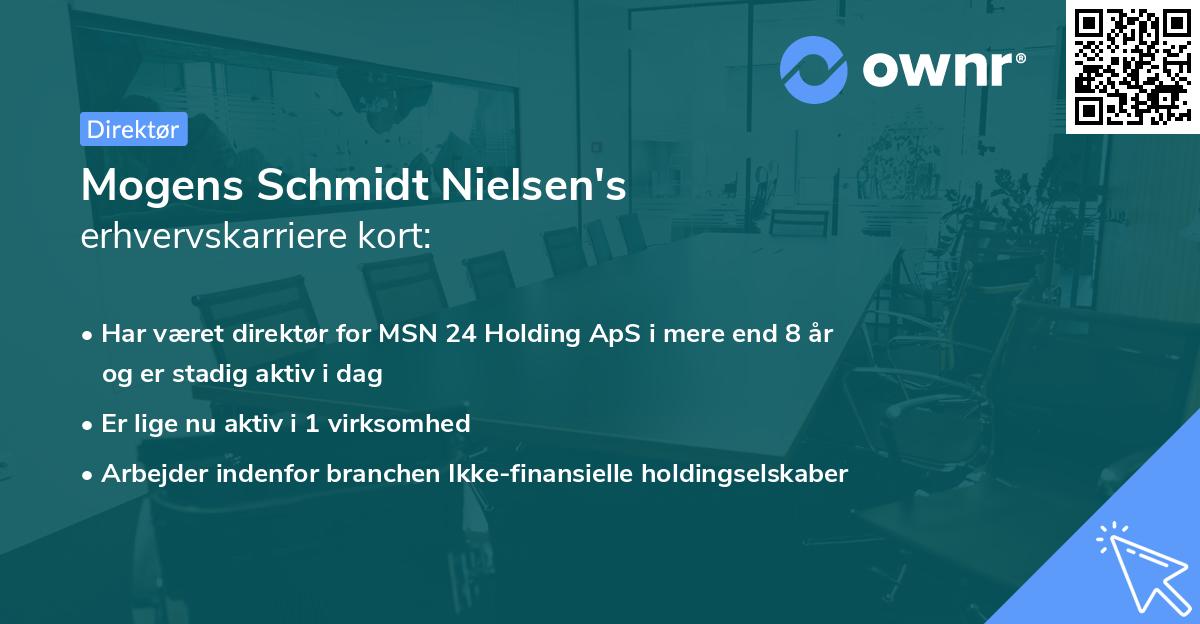 Mogens Schmidt Nielsen's erhvervskarriere kort