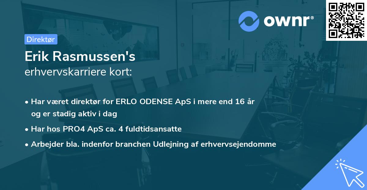 Erik Rasmussen's erhvervskarriere kort