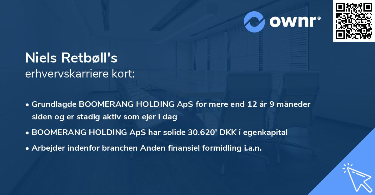 Niels Retbøll's erhvervskarriere kort