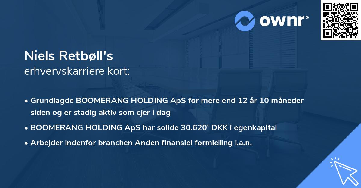 Niels Retbøll's erhvervskarriere kort