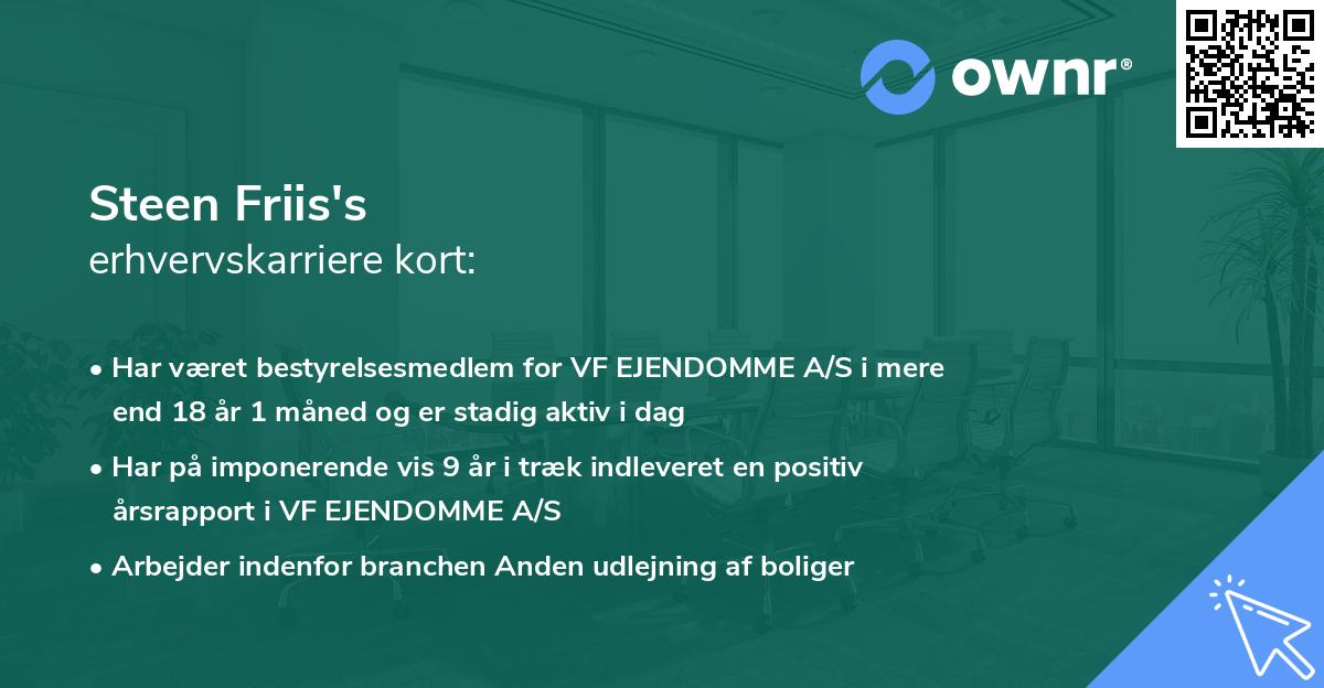 Steen Friis's erhvervskarriere kort
