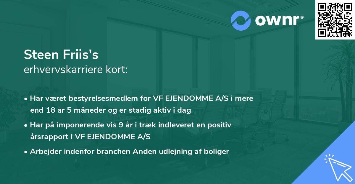 Steen Friis's erhvervskarriere kort