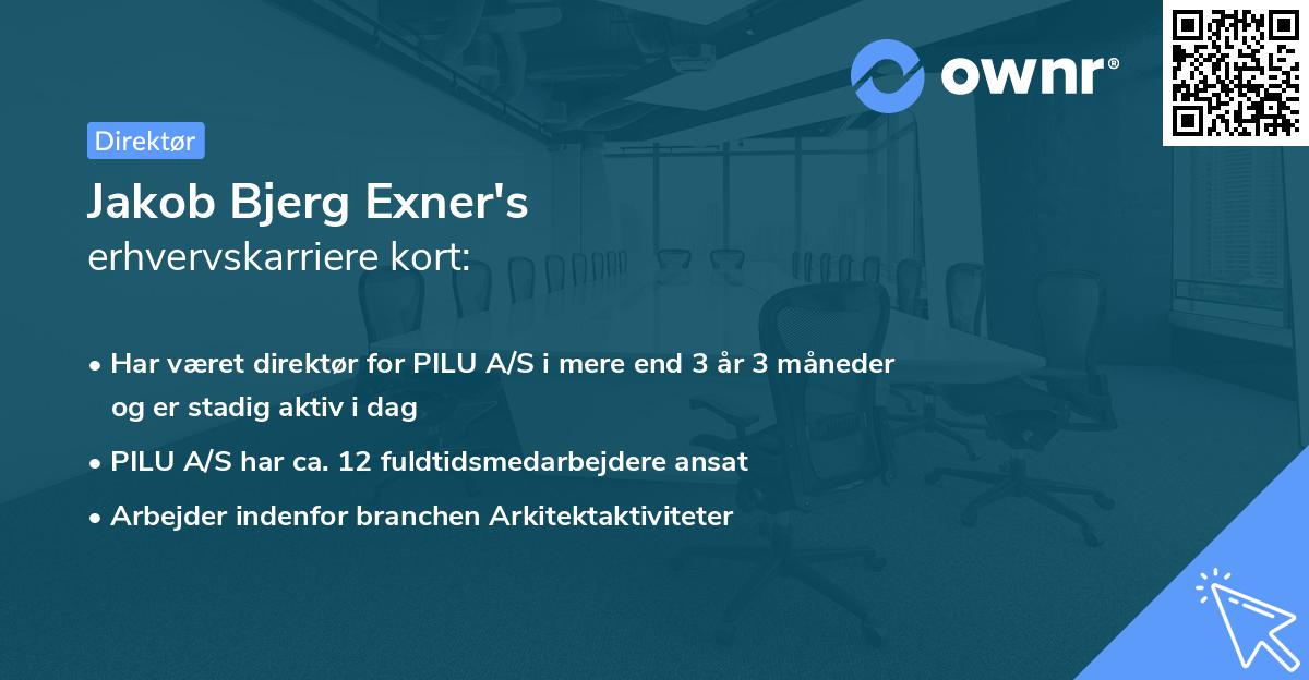 Jakob Bjerg Exner's erhvervskarriere kort