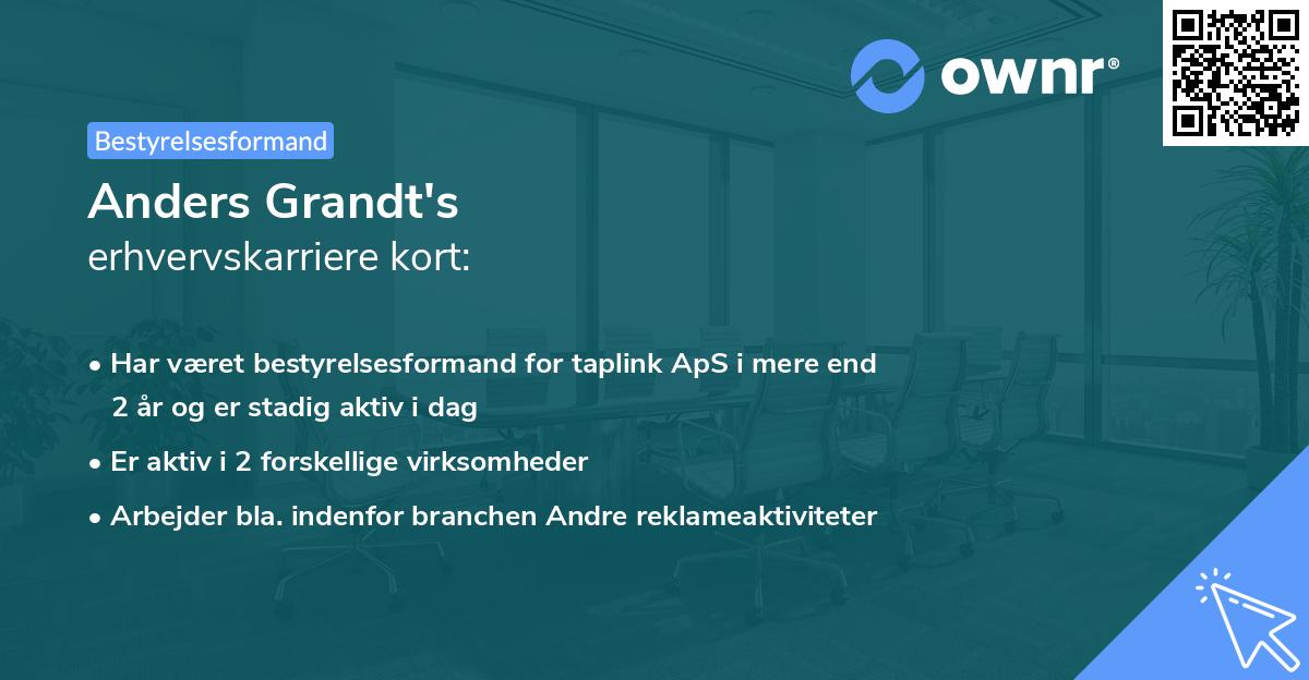 Anders Grandt's erhvervskarriere kort
