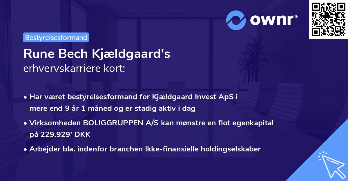 Rune Bech Kjældgaard's erhvervskarriere kort