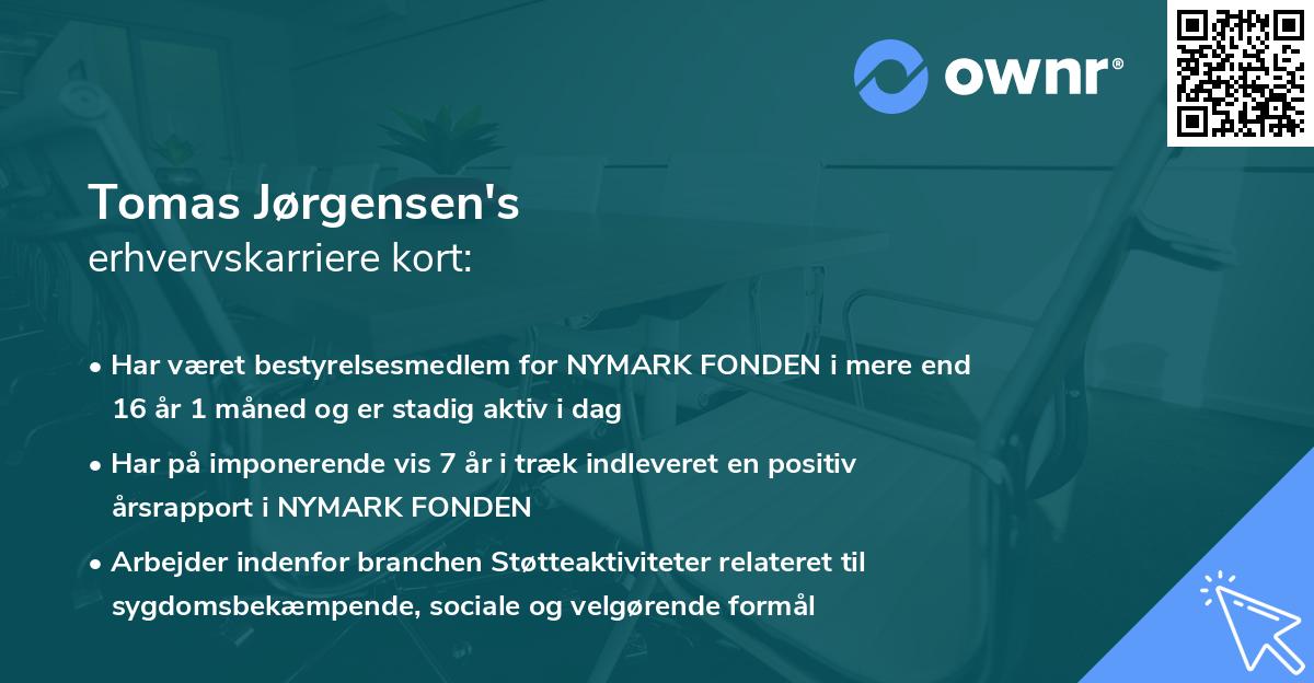 Tomas Jørgensen's erhvervskarriere kort