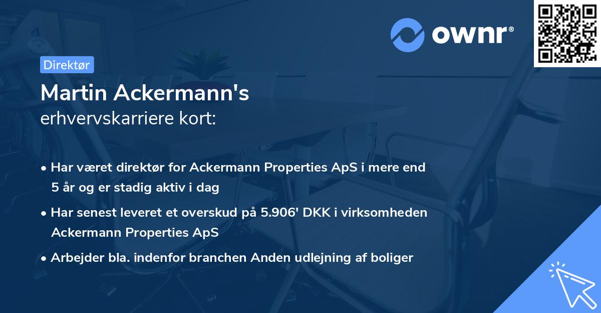 Martin Ackermann's erhvervskarriere kort