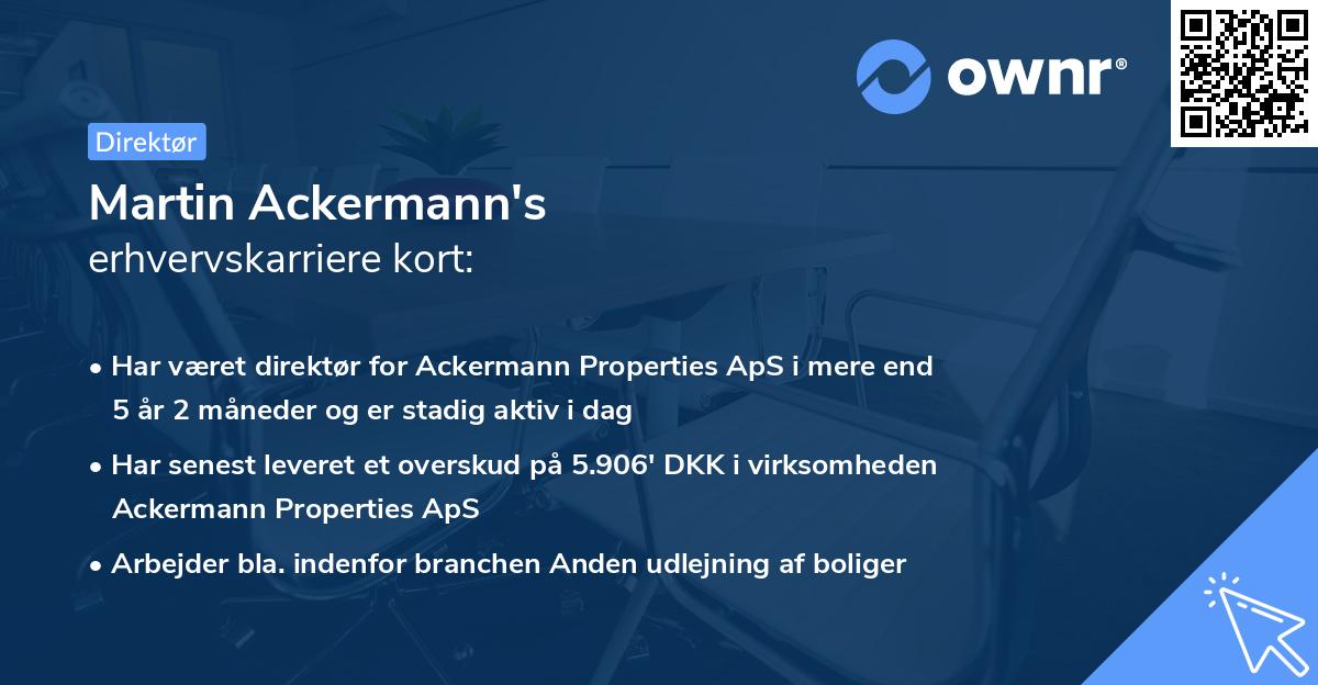 Martin Ackermann's erhvervskarriere kort