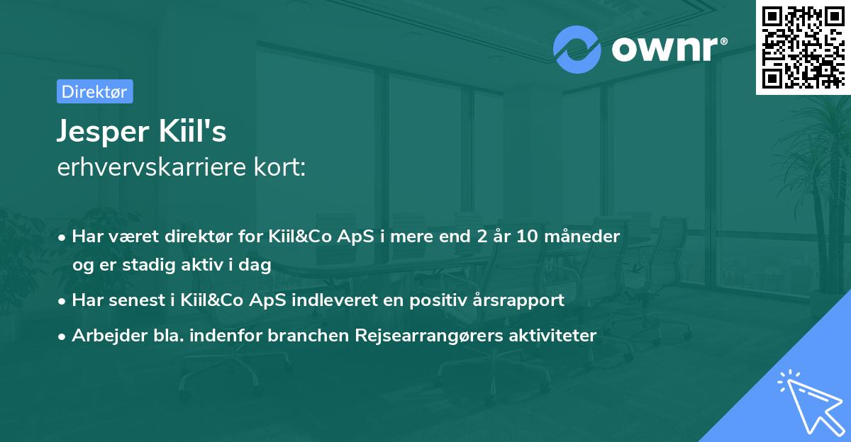 Jesper Kiil's erhvervskarriere kort