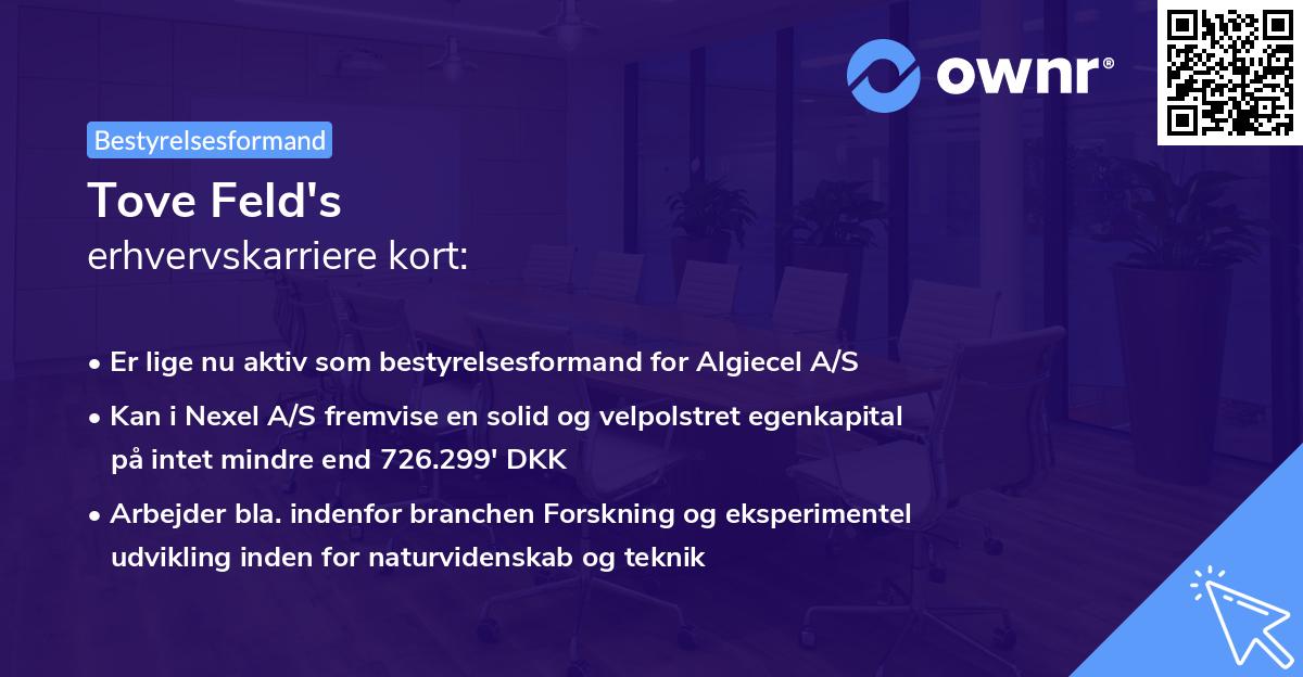 Tove Feld's erhvervskarriere kort