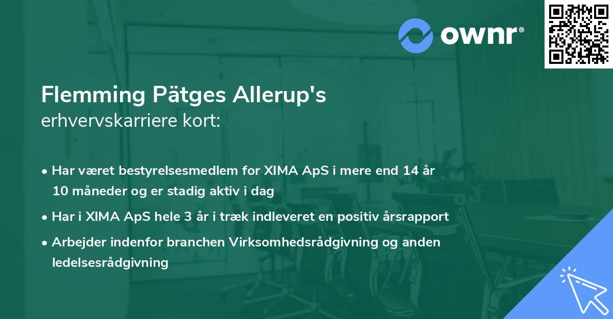 Flemming Pätges Allerup's erhvervskarriere kort