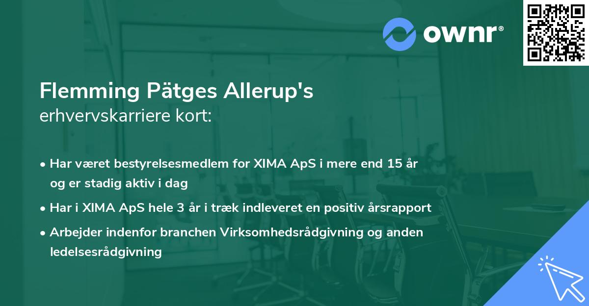 Flemming Pätges Allerup's erhvervskarriere kort