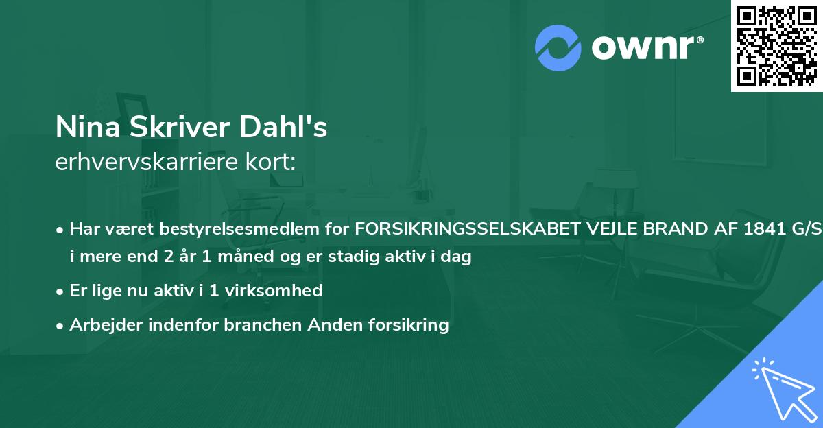 Nina Skriver Dahl's erhvervskarriere kort