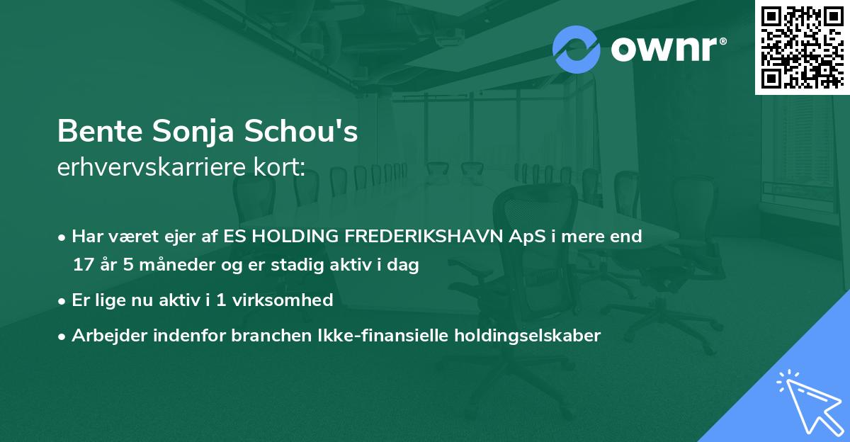 Bente Sonja Schou's erhvervskarriere kort