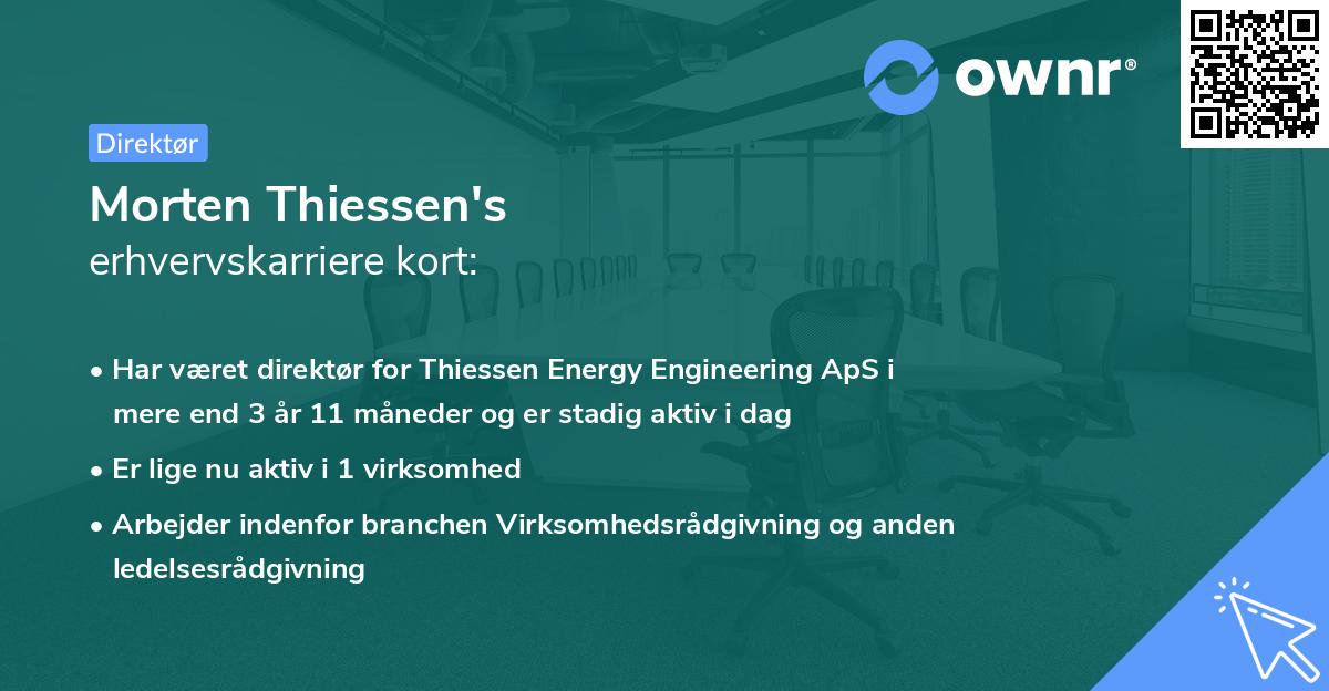 Morten Thiessen's erhvervskarriere kort