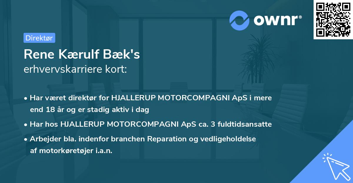 Rene Kærulf Bæk's erhvervskarriere kort