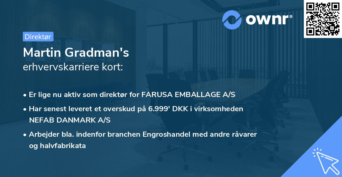 Martin Gradman's erhvervskarriere kort