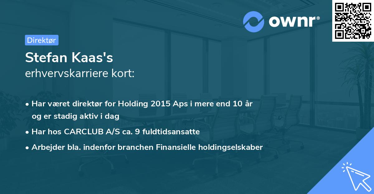 Stefan Kaas's erhvervskarriere kort