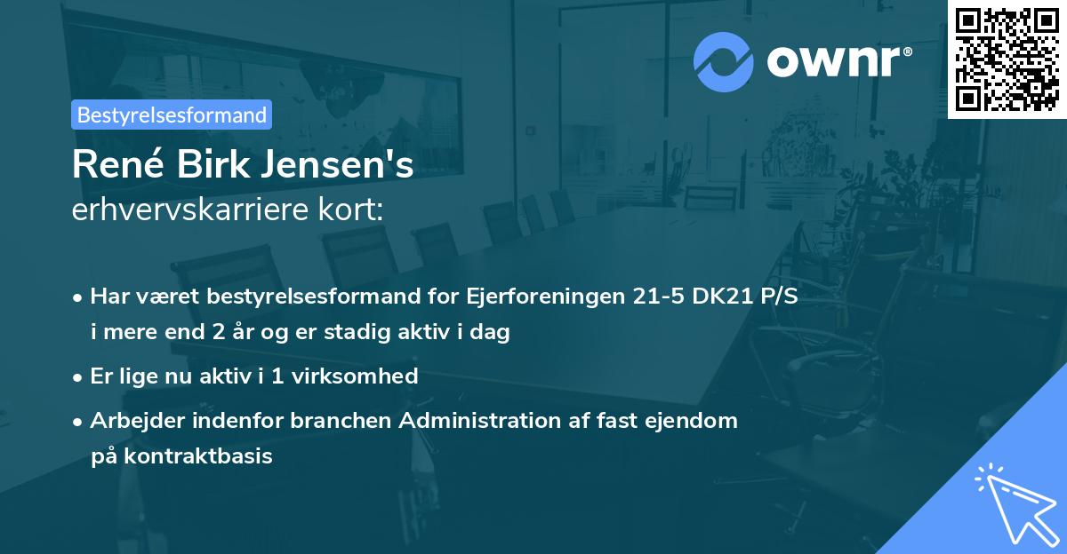René Birk Jensen's erhvervskarriere kort