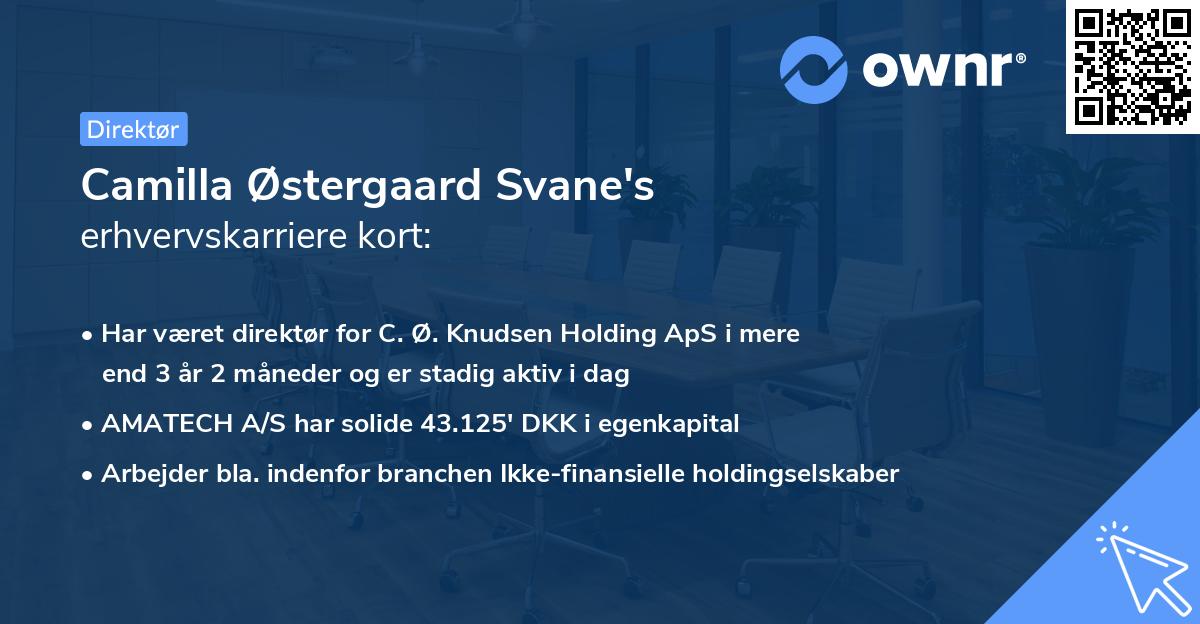 Camilla Østergaard Svane's erhvervskarriere kort