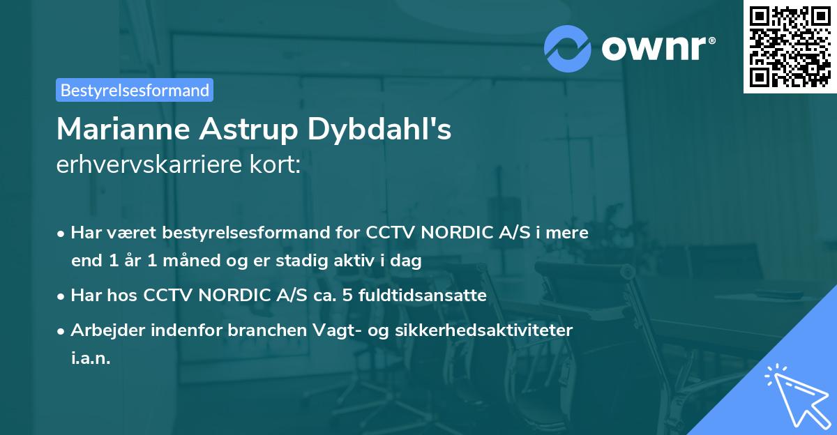 Marianne Astrup Dybdahl's erhvervskarriere kort