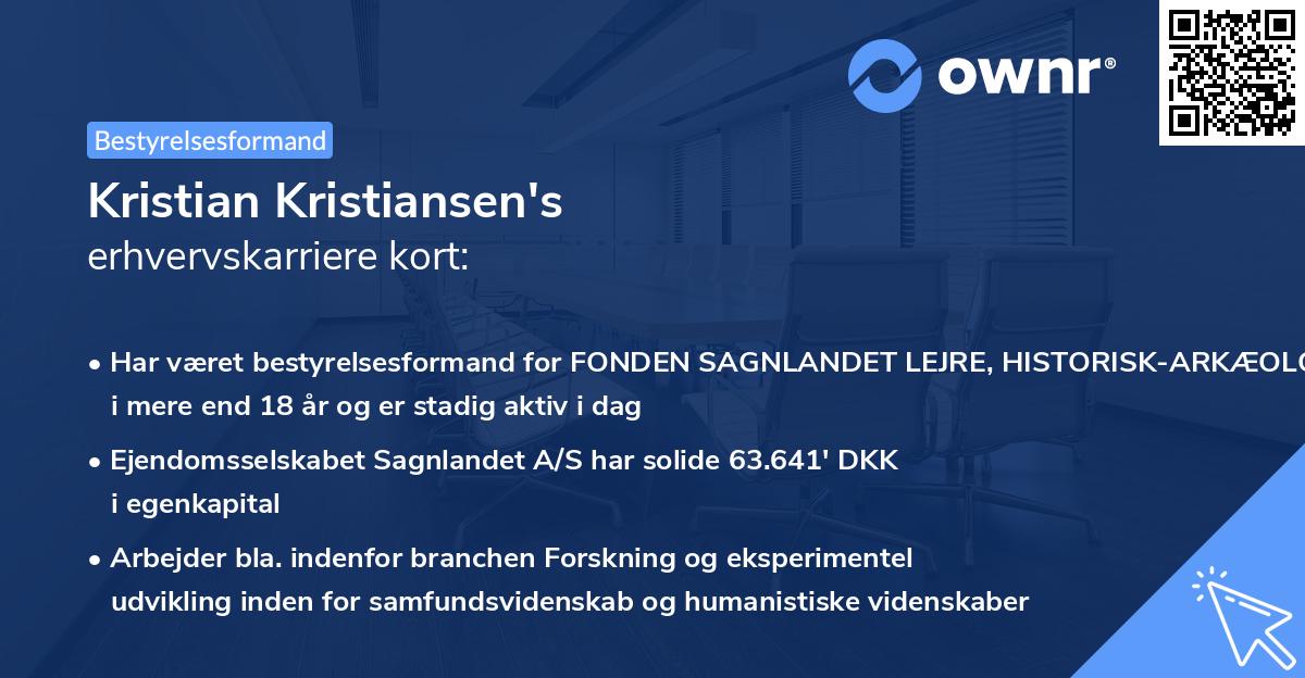 Kristian Kristiansen's erhvervskarriere kort