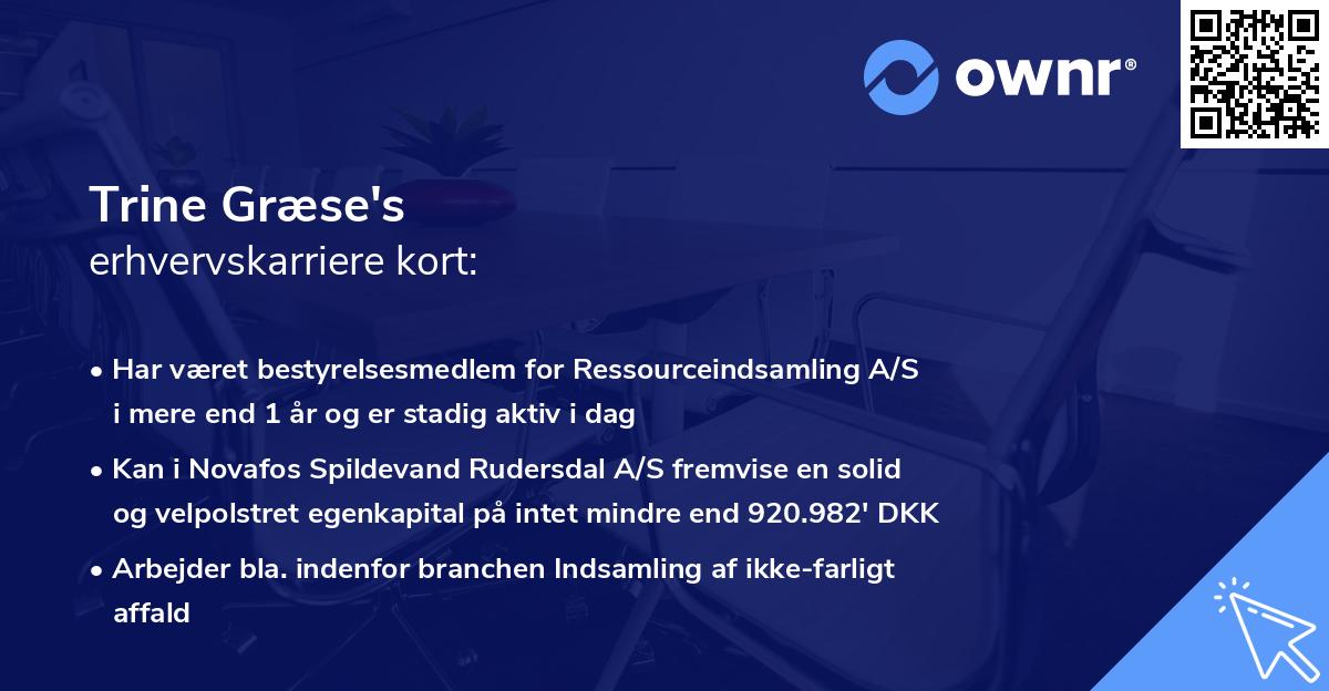 Trine Græse's erhvervskarriere kort