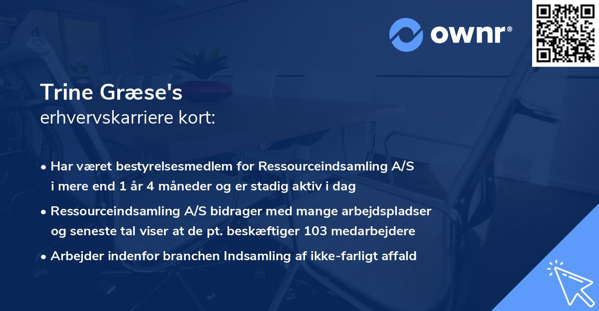 Trine Græse's erhvervskarriere kort