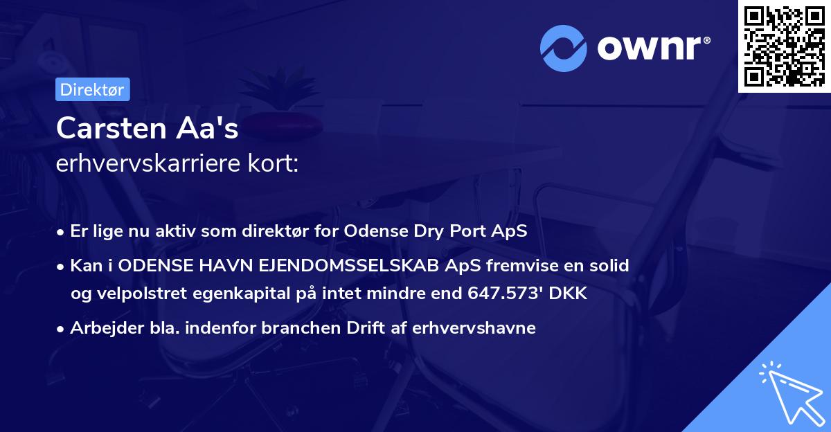 Carsten Aa's erhvervskarriere kort