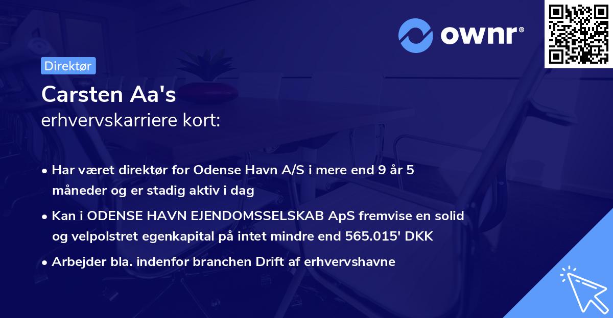 Carsten Aa's erhvervskarriere kort