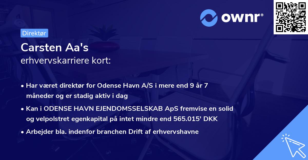 Carsten Aa's erhvervskarriere kort