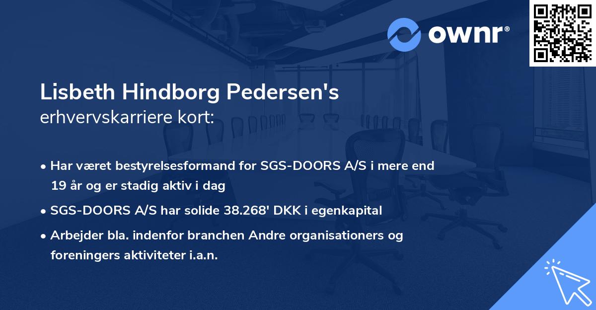 Lisbeth Hindborg Pedersen's erhvervskarriere kort