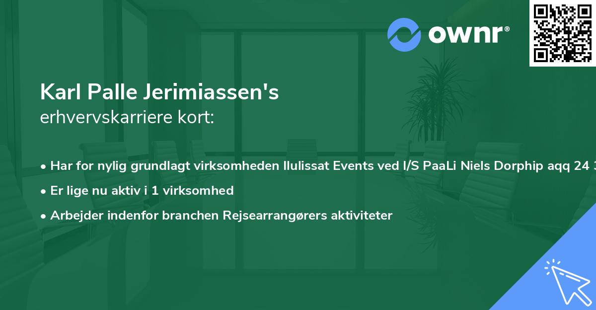 Karl Palle Jerimiassen's erhvervskarriere kort
