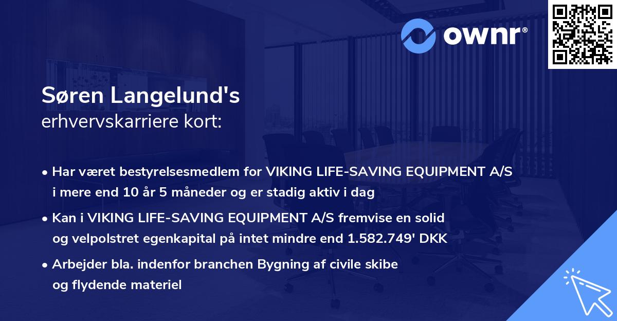 Søren Langelund's erhvervskarriere kort