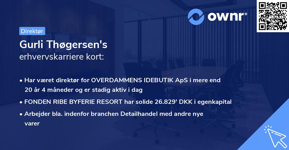 Gurli Thøgersen's erhvervskarriere kort