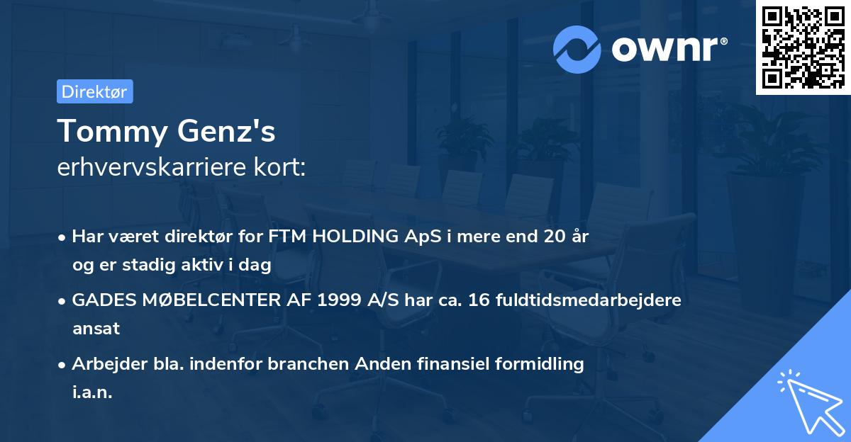 Tommy Genz's erhvervskarriere kort