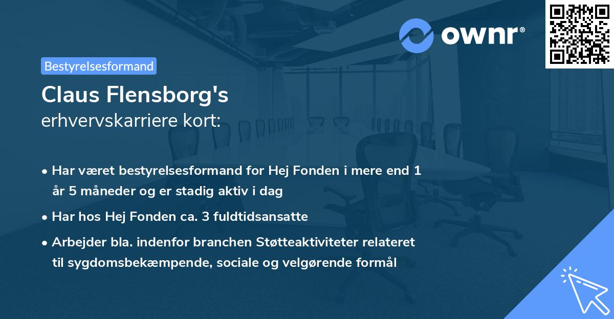 Claus Flensborg's erhvervskarriere kort