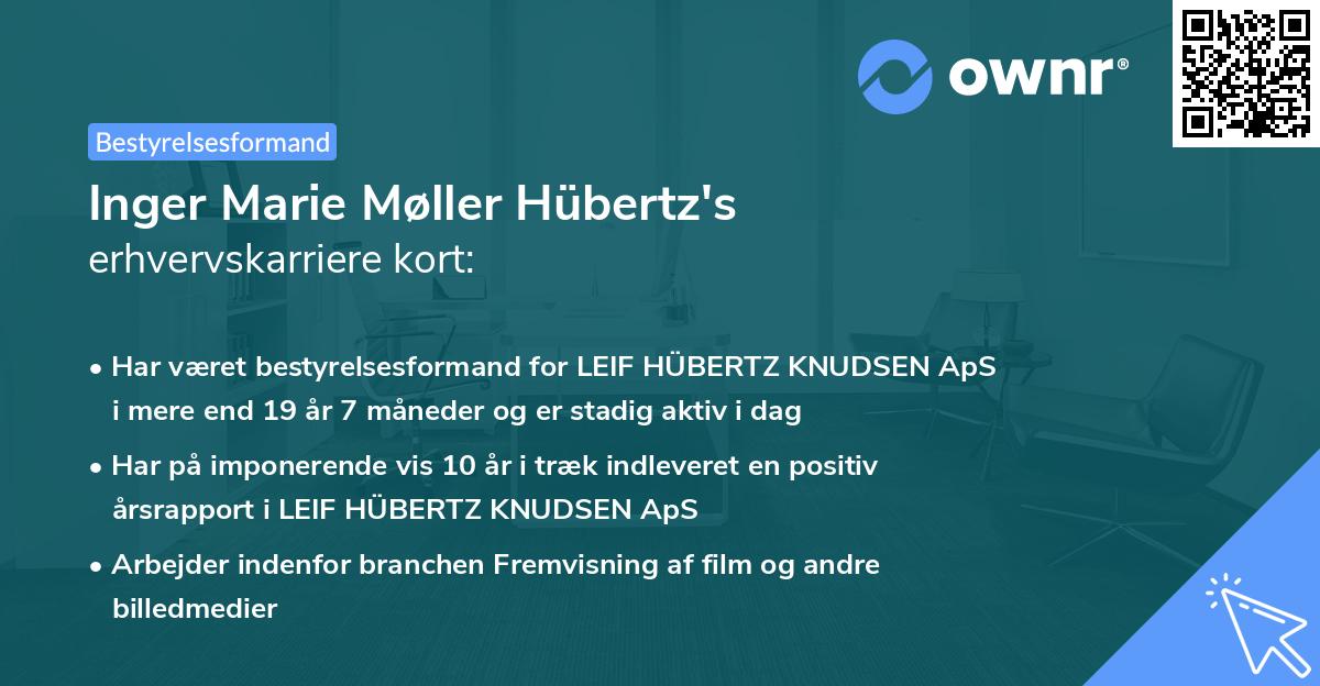 Inger Marie Møller Hübertz's erhvervskarriere kort
