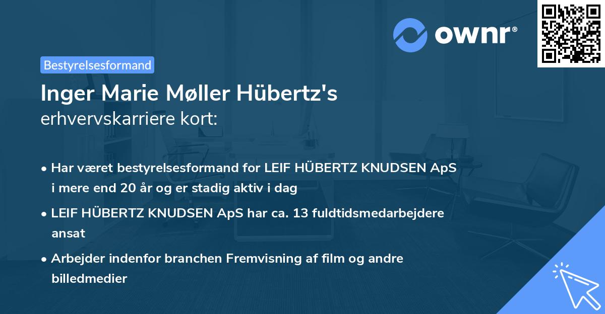 Inger Marie Møller Hübertz's erhvervskarriere kort
