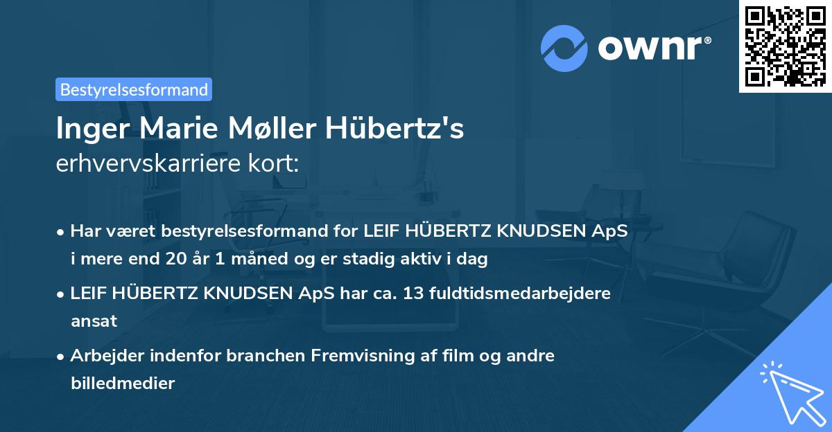 Inger Marie Møller Hübertz's erhvervskarriere kort